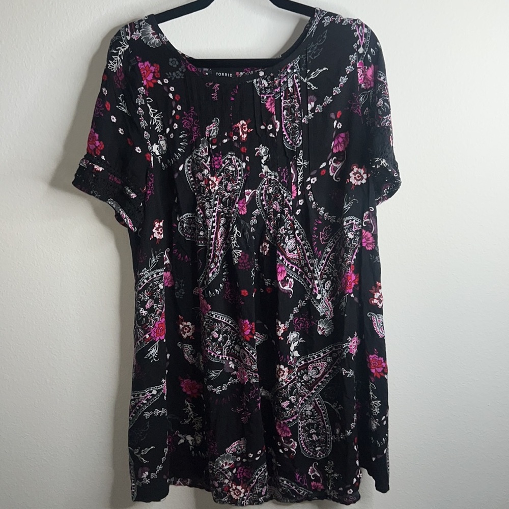 Torrid Mini Challis Trapeze Dress - Picture 4 of 7